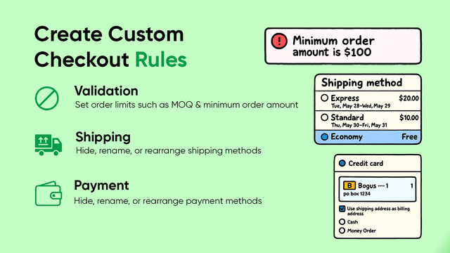 ez checkout controller creates custom checkout rules