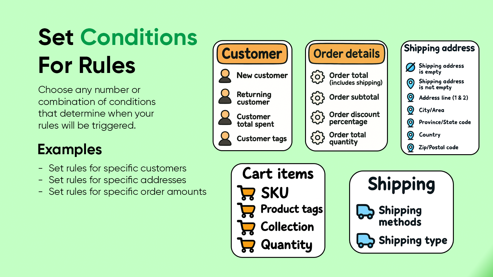 create rules based on conditions