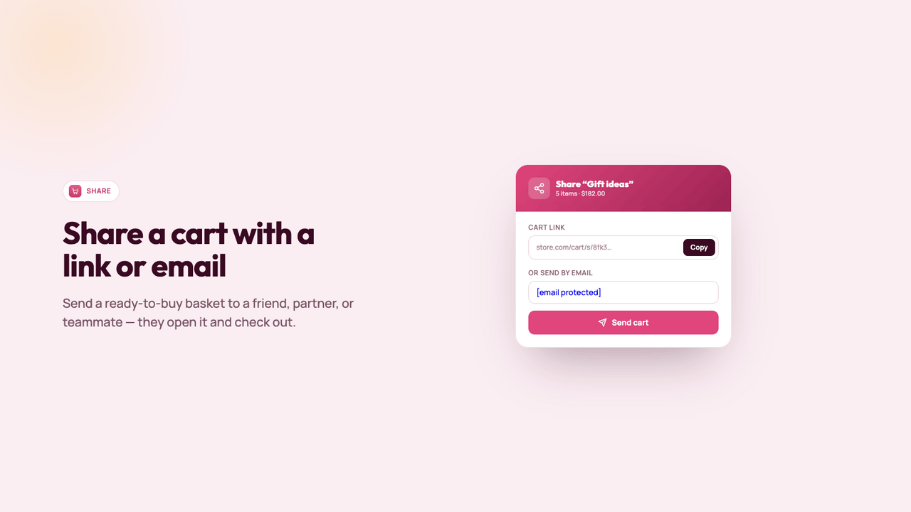Share a cart with a link or email
