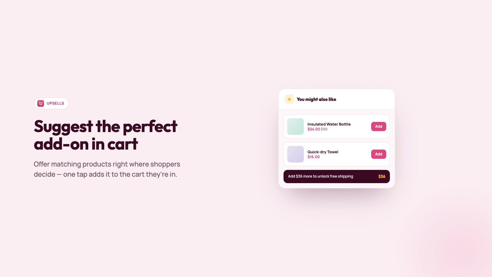 Suggest the perfect add-on in cart
