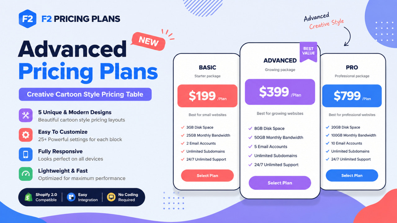 Advanced pricing table layouts for modern Shopify stores