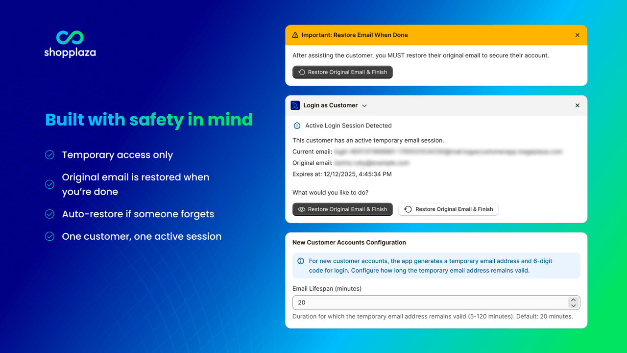 SP Login As Customer app is built with safety in mind