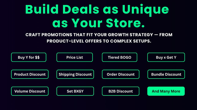 build deals as unique as your store
