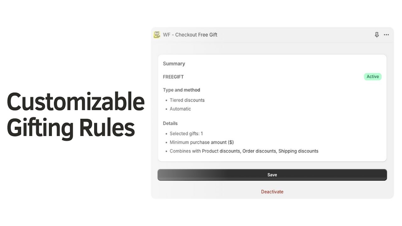 Customizable Gifting Rules