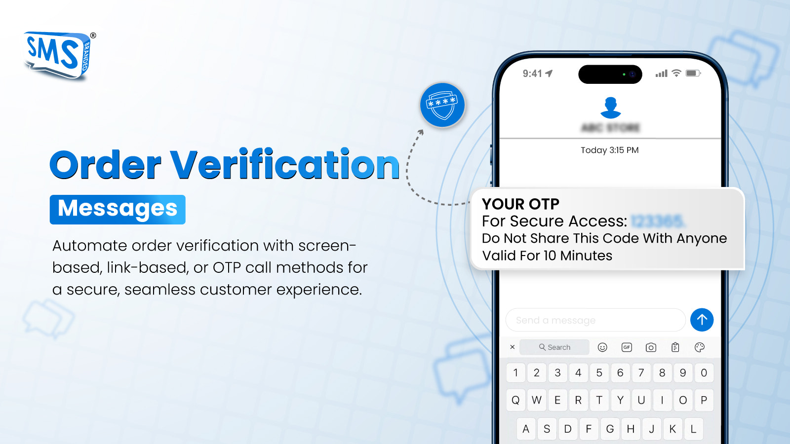 Order Verification OTP - Branded SMS Pakistan