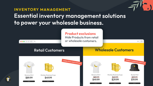 Hide products from retail or wholesale customers