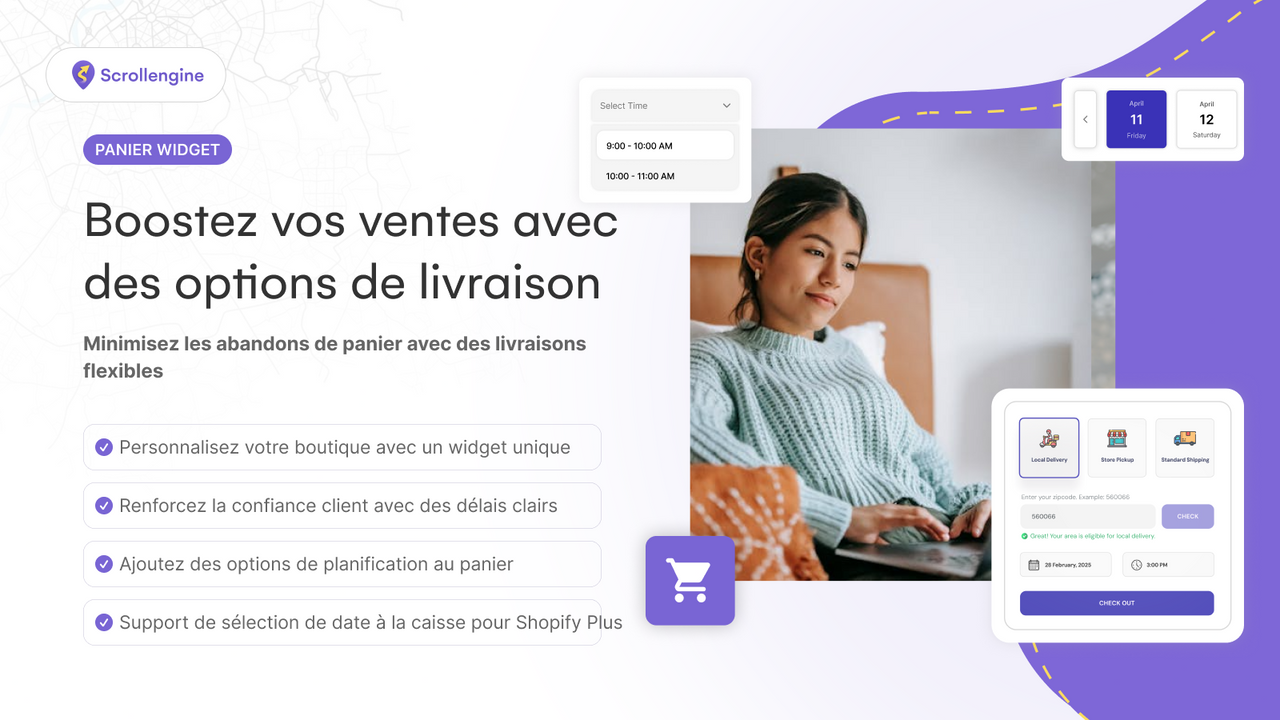 Retraits en magasin | Commandes locales | Widget de panier de li