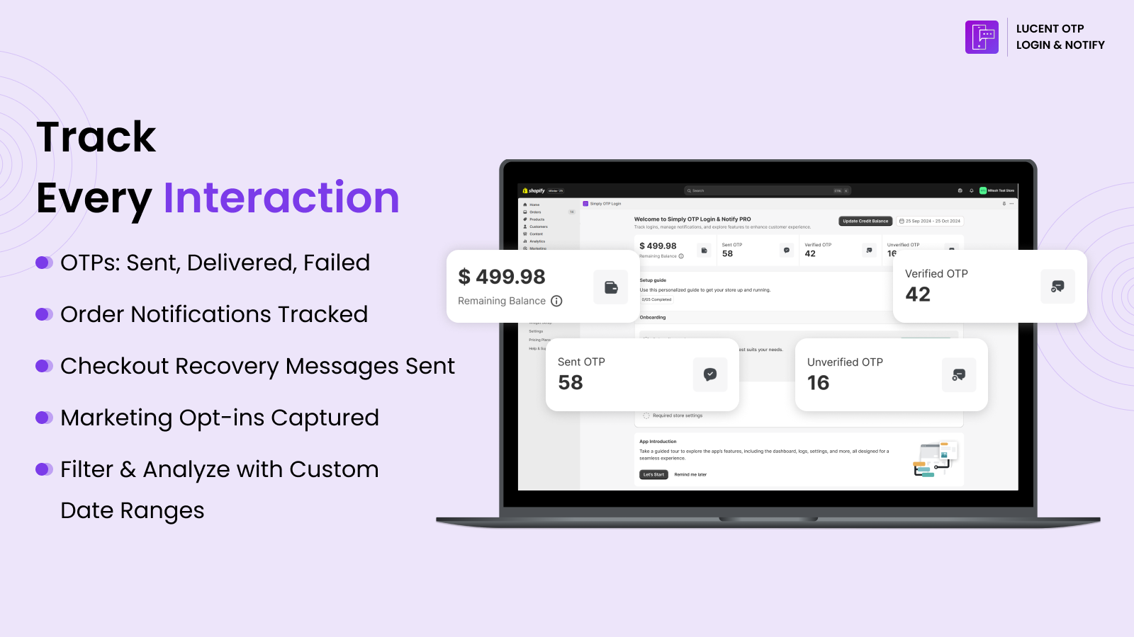 Simply OTP Login - Analytics Dashboard for OTP and Notifications