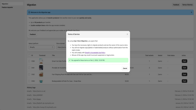 Term of service demo