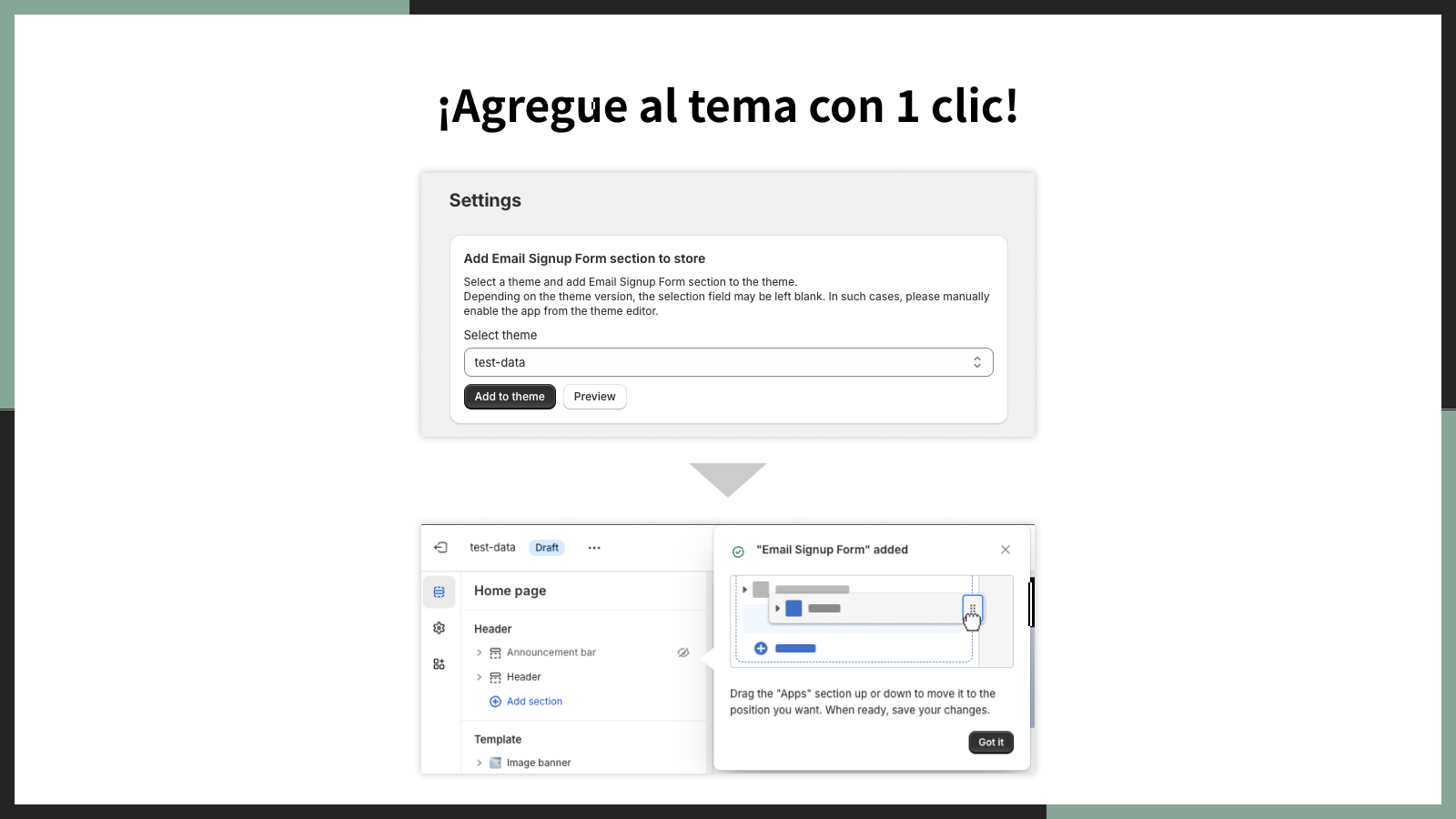 ¡Agregue al tema con 1 clic!