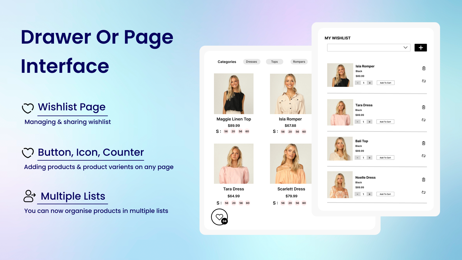 Manage wishlist items - by customer