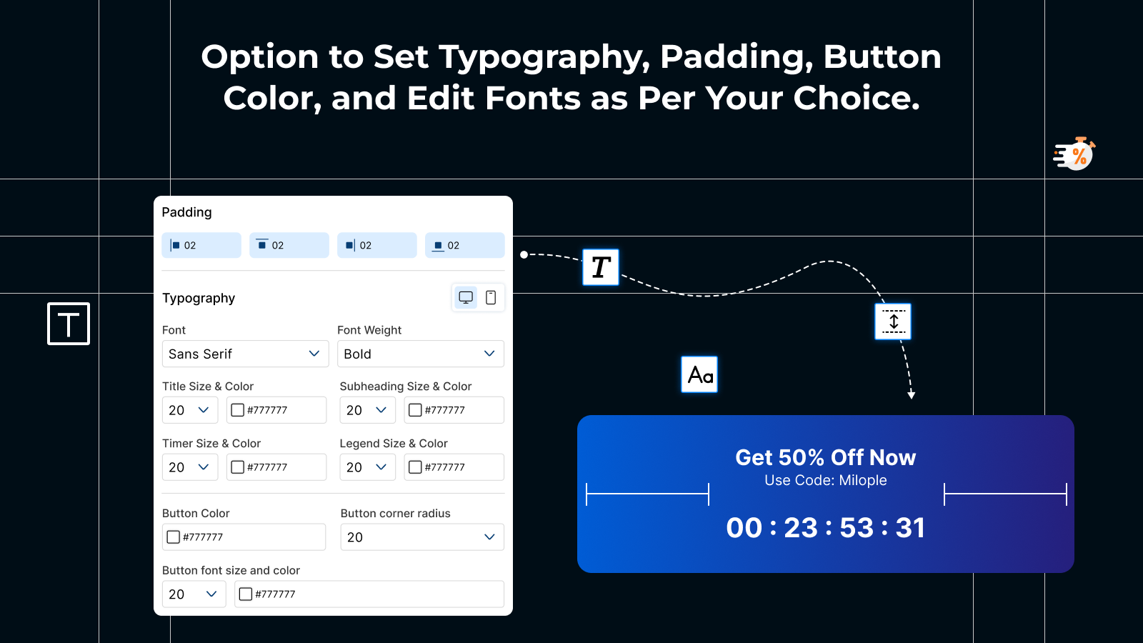 customization in timer