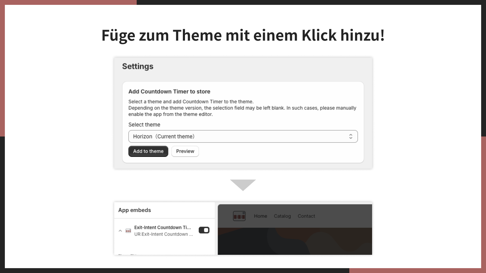 Füge zum Theme mit einem Klick hinzu!