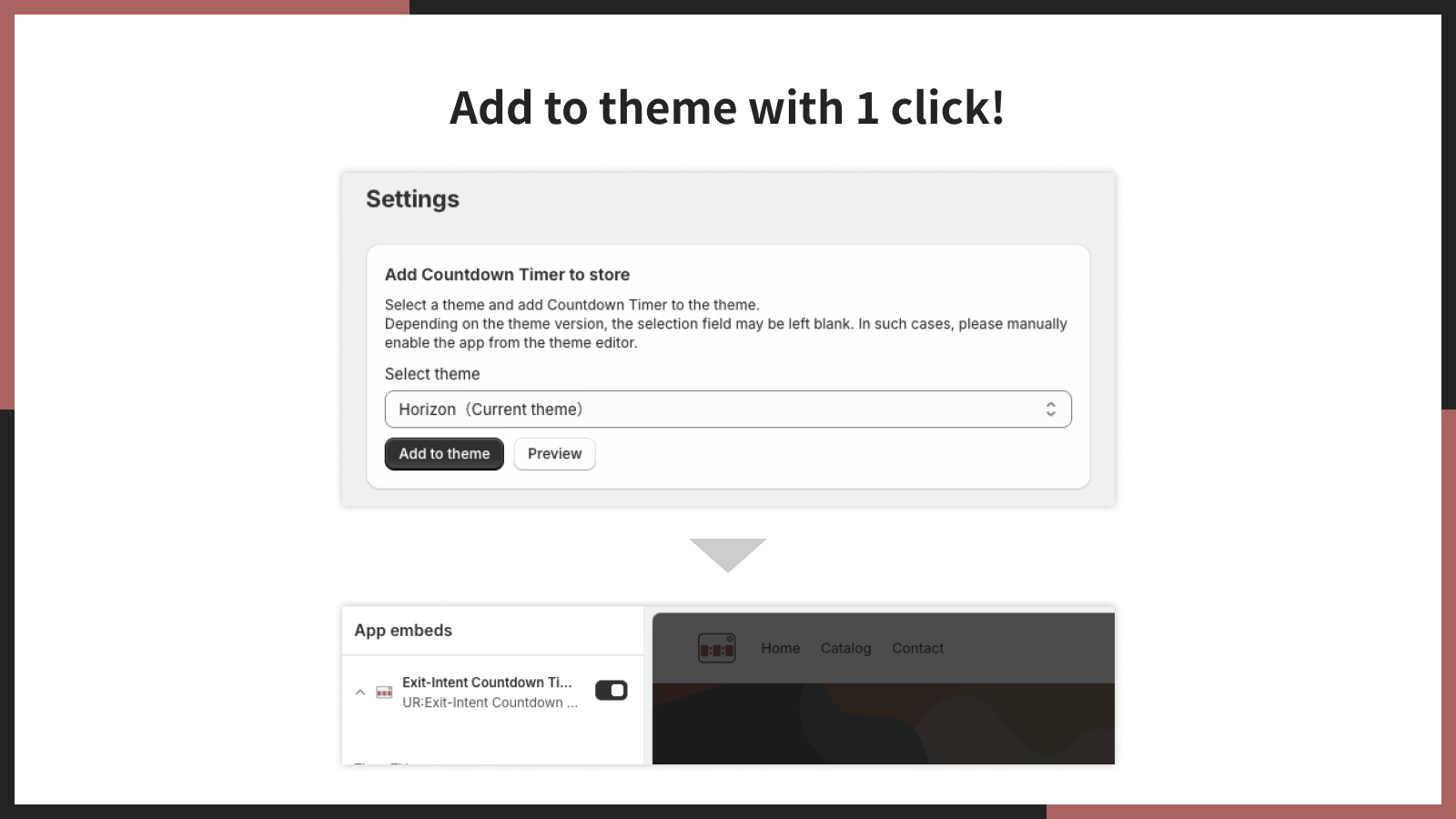 Add to theme with 1 click!
