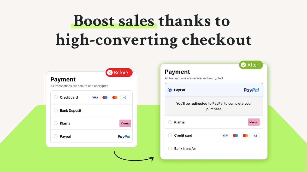 Hide sort rename payment methods