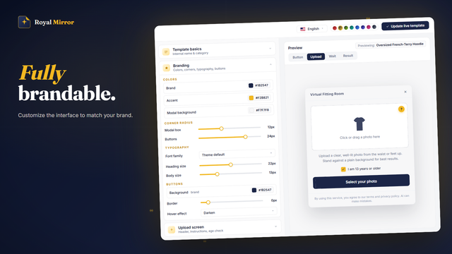 Customize your modal to just the right colors and roundness