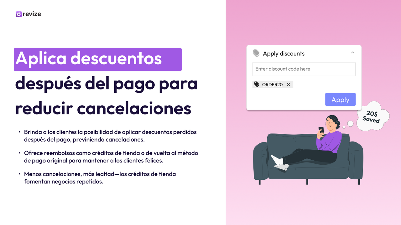 Aplica descuentos post-pago para reducir cancelaciones