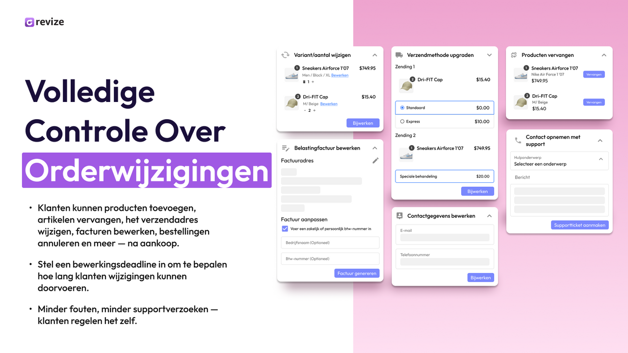 Volledige controle over orderaanpassingen: producten toevoegen, 
