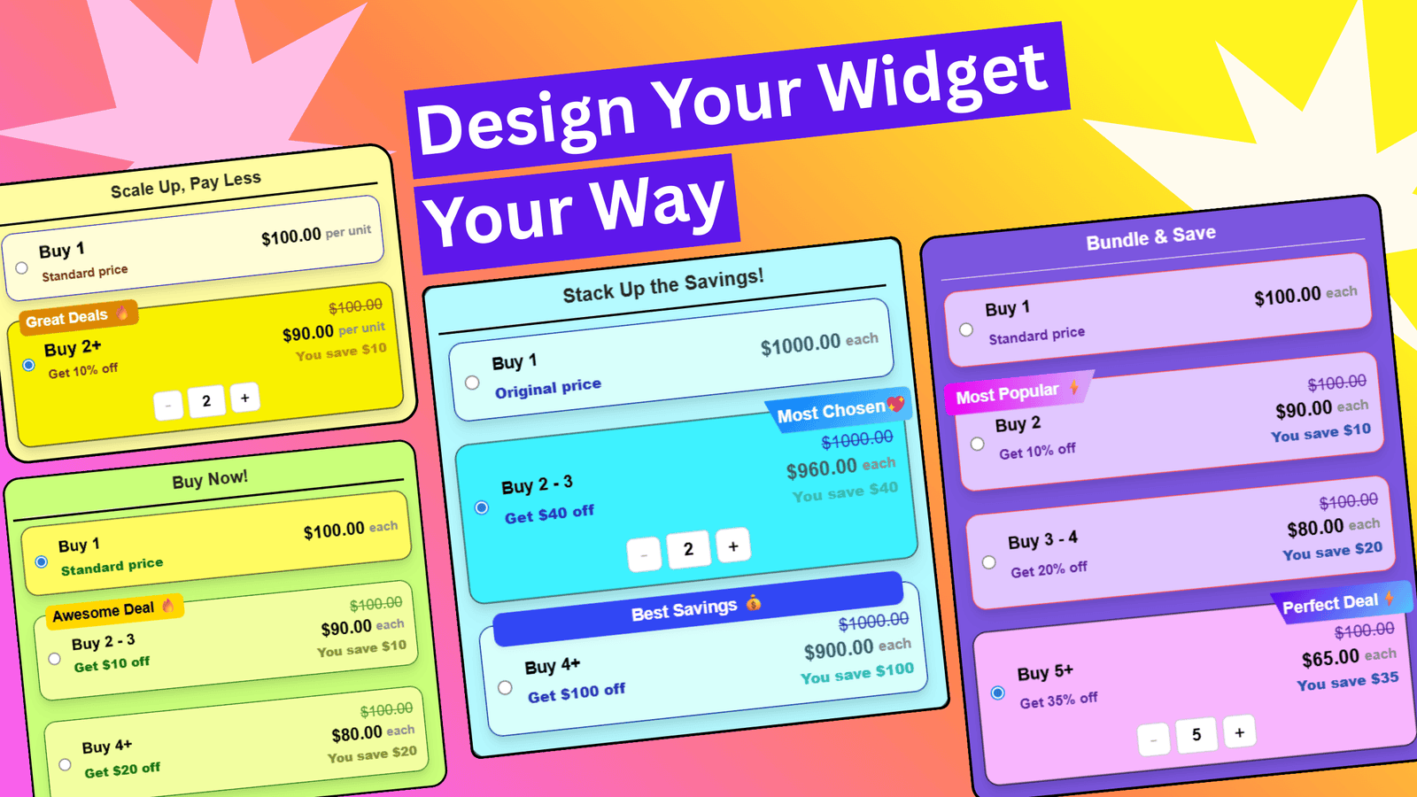 Design widgets by your own way