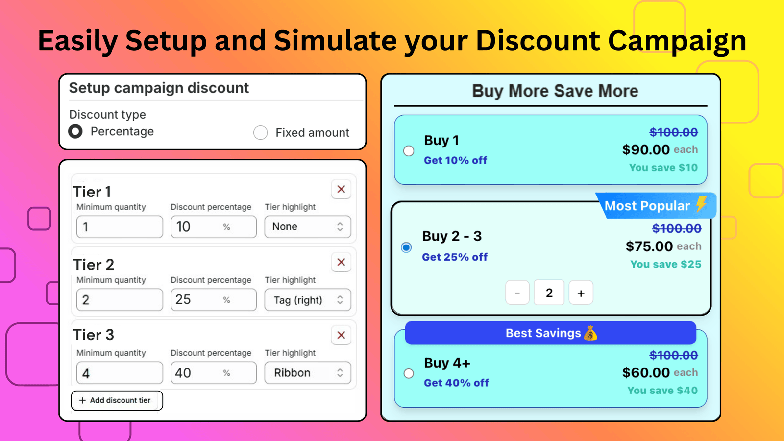 Setup Bundle discount