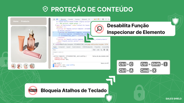 bloquear inspecionar elementos, bloqueio atalhos de teclado