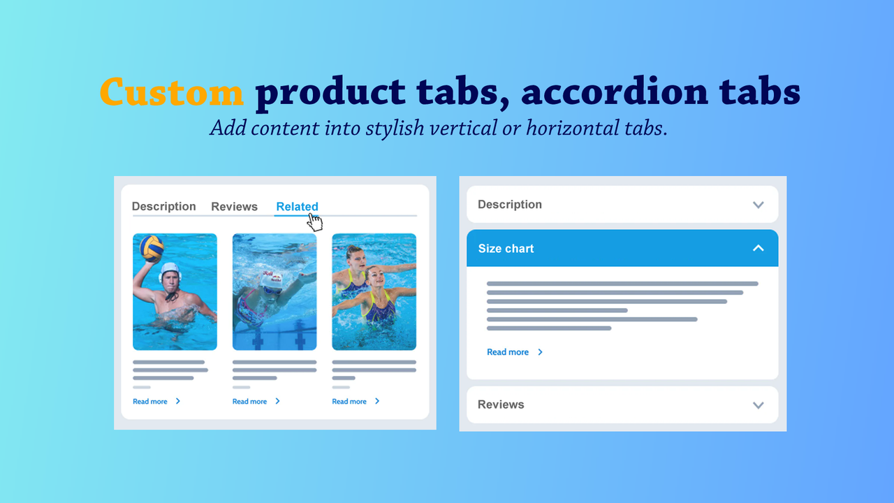Product tab feature