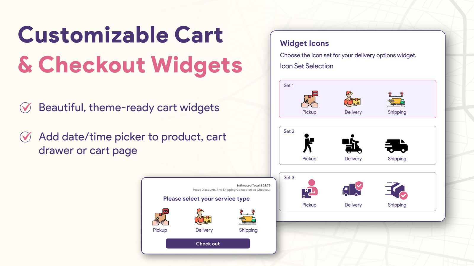 Customisable pickup widgets