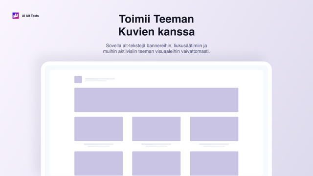 Käytä alt-tekstejä bannereihin, dioihin ja teemakuviin