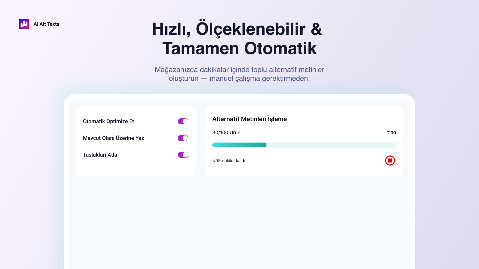 Mağazanız genelinde toplu alternatif metinler oluşturun