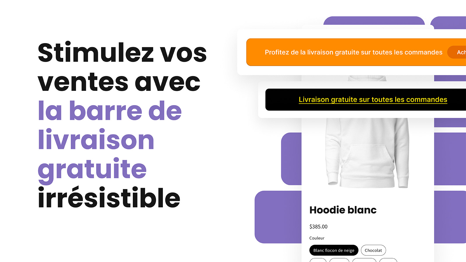 Barre de livraison gratuite pour afficher le coût d'expédition