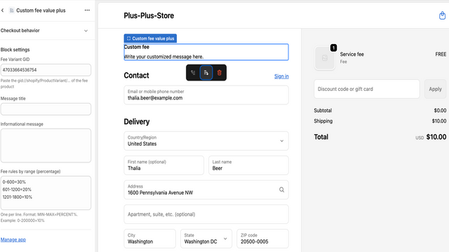 Complete configuration to apply fees correctly at checkout now