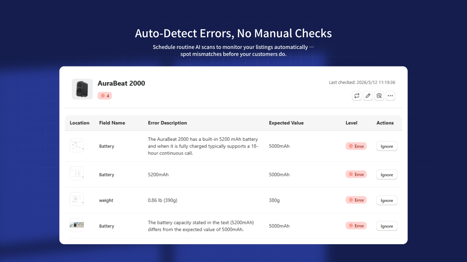 Auto-Detect Errors, No Manual Checks