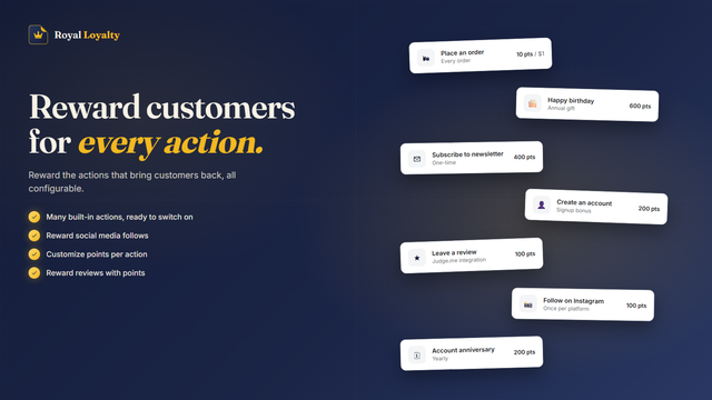 Reward customers with points for helping your store grow