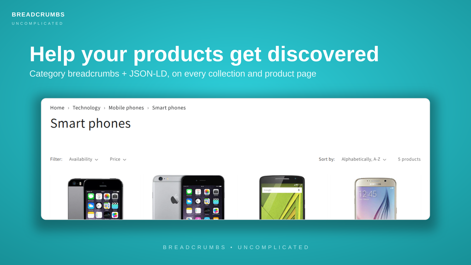 Category breadcrumbs on every collection and product page