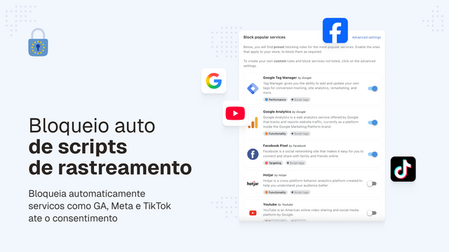 Bloqueio auto de scripts antes do consentimento