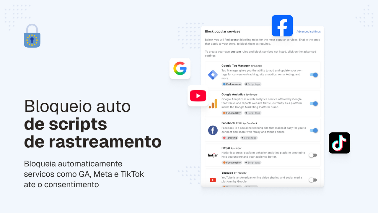 Bloqueio auto de scripts antes do consentimento