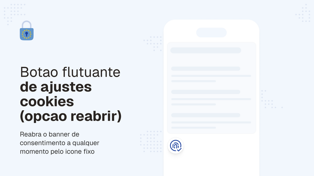 Ícone flutuante para gerenciar ajustes de cookies