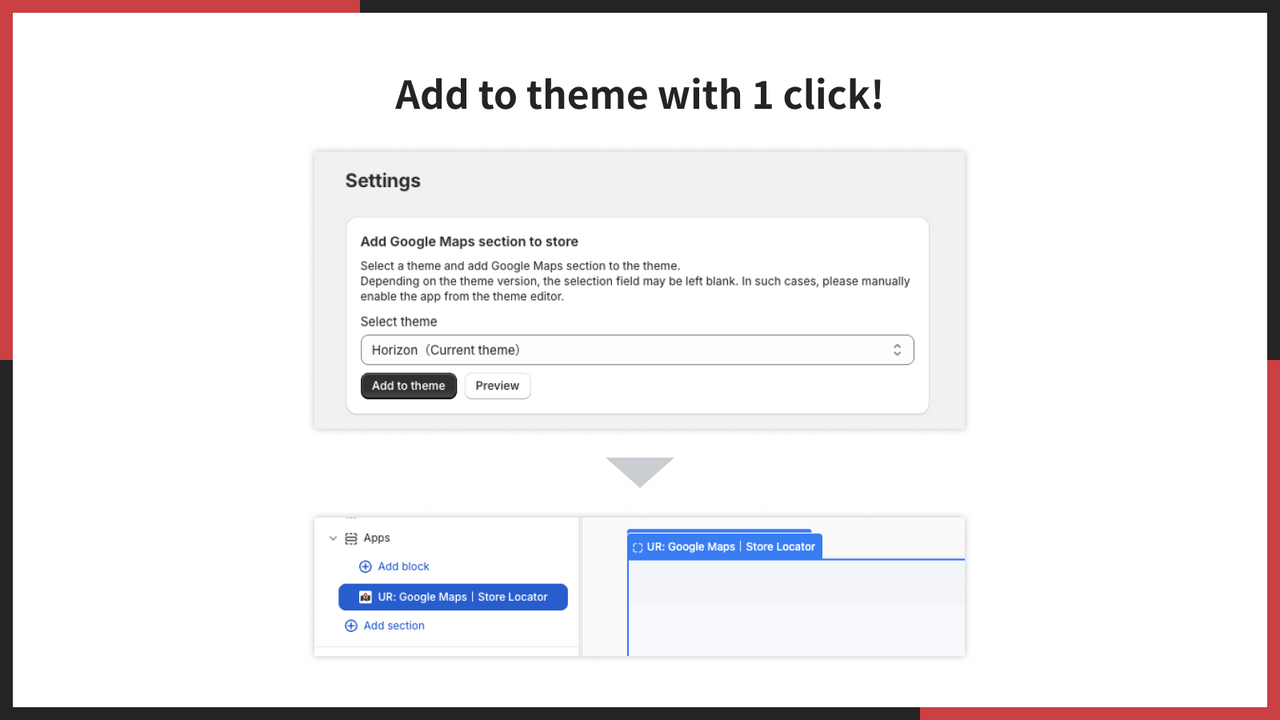 Add to your theme with one click!