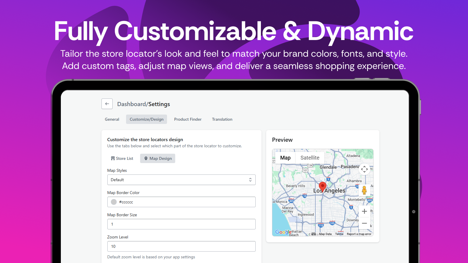 Store locator on backend 1
