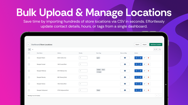Store locator on frontend