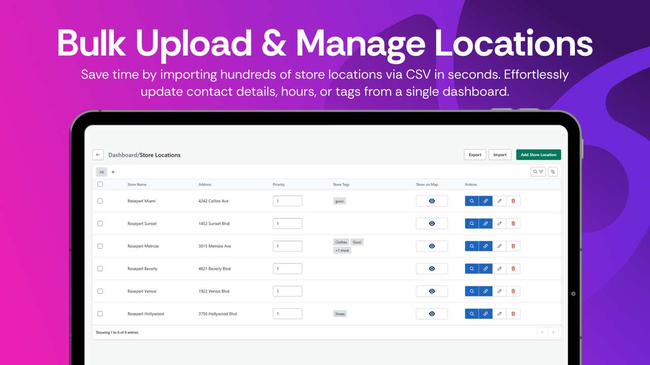 Store locator on frontend