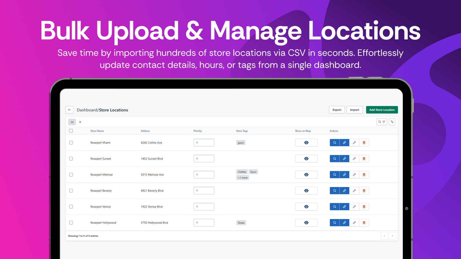 Store locator on frontend