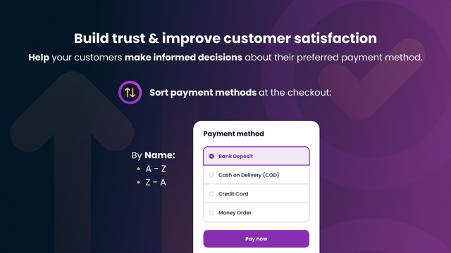 Sort payment methods by name at Shopify store checkout
