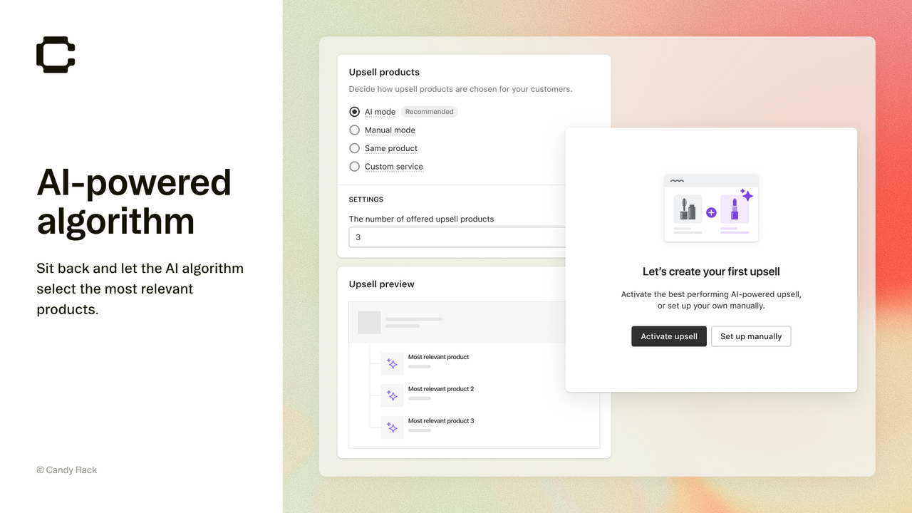 AI mode – Let the AI choose the most relevant upsell
