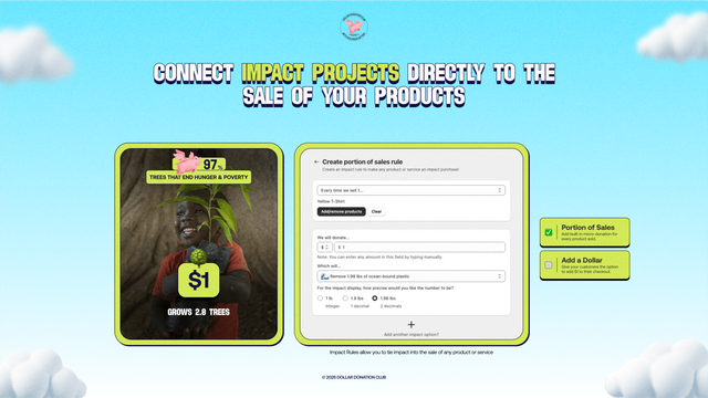 Connect impact projects directly to the sale of your products