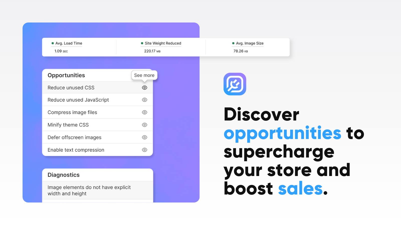 Discover opportunities to optimize your shop with Plug in Speed.