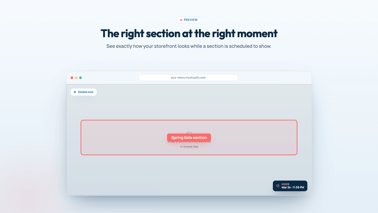 The right section at the right moment