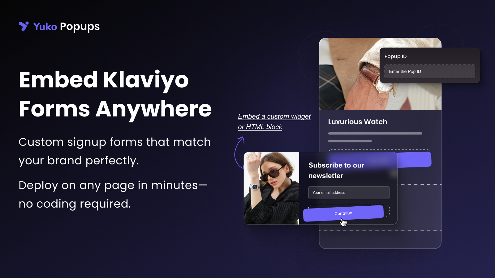 Newsletter Subscription Forms for Klaviyo