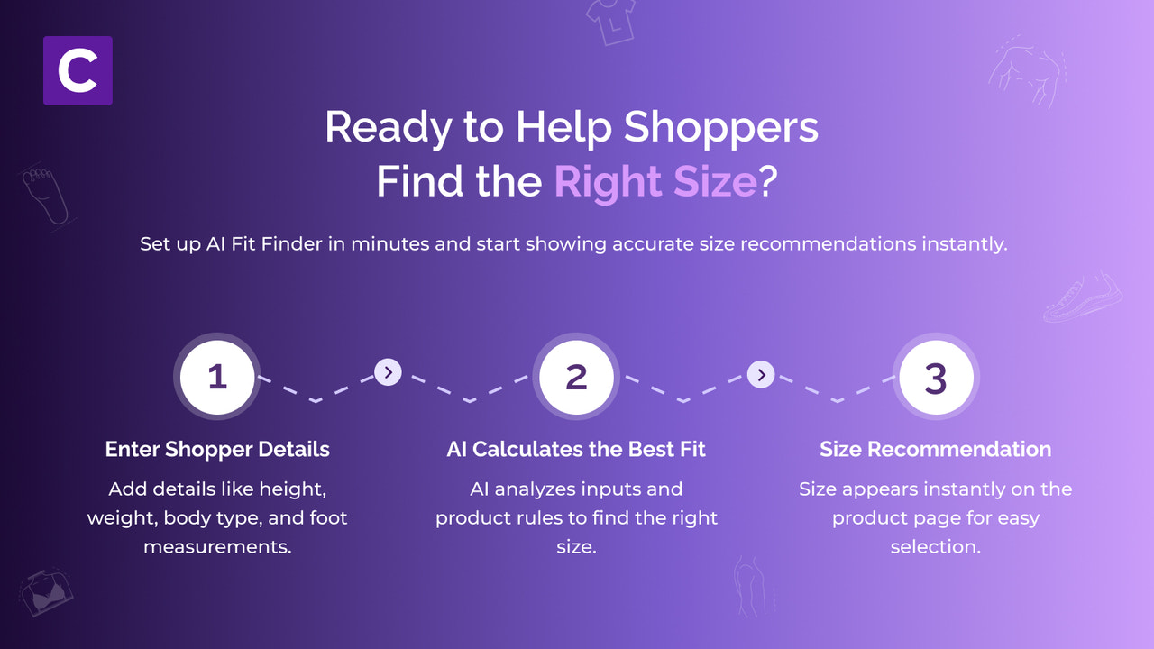 AI Fit Finder: enter details, get instant size recommendations