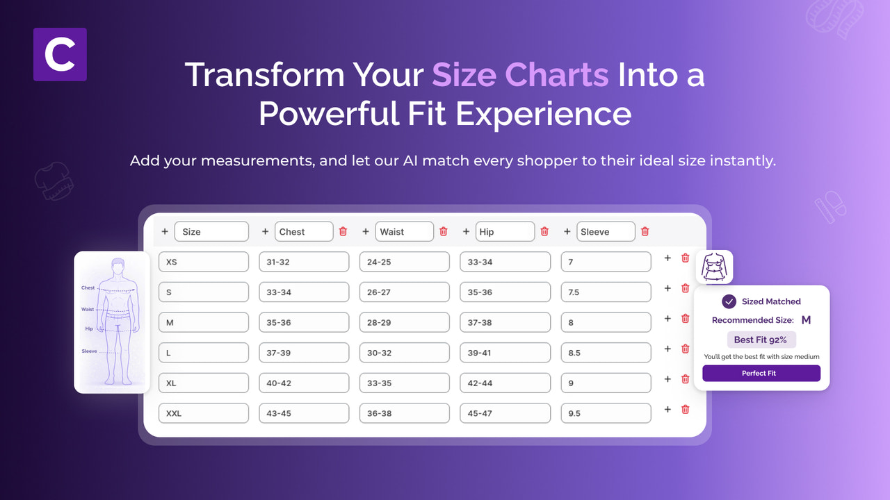 Turn size charts into accurate fit recommendations